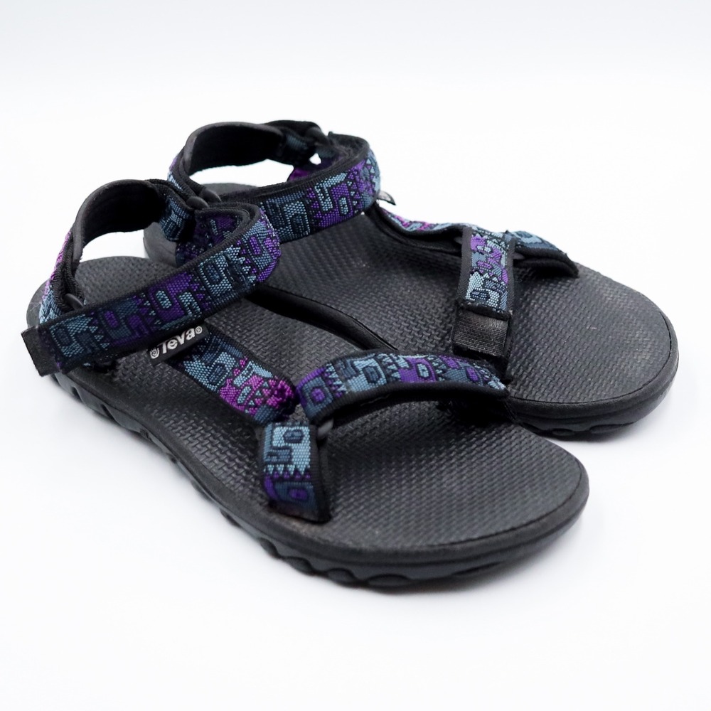 Vintage Teva Hurricane Hiking Sandals Womens 9 Purple Blue Geometric Strappy - Picture 11 of 11